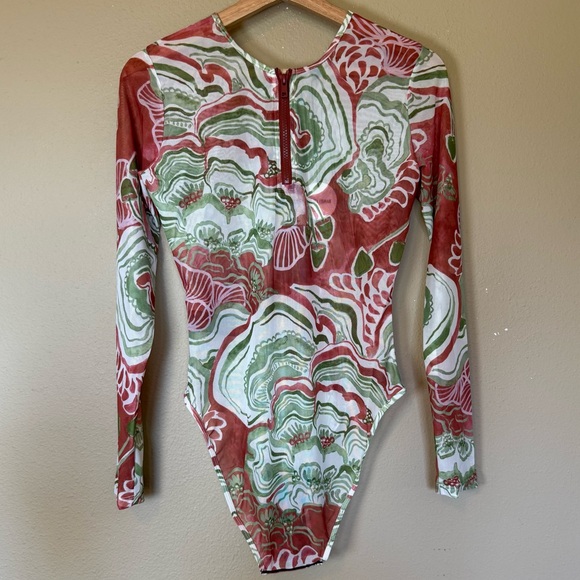 Andrea Iyamah Mesh Abstract Leotard Bodysuit New Size Large - Picture 3 of 12